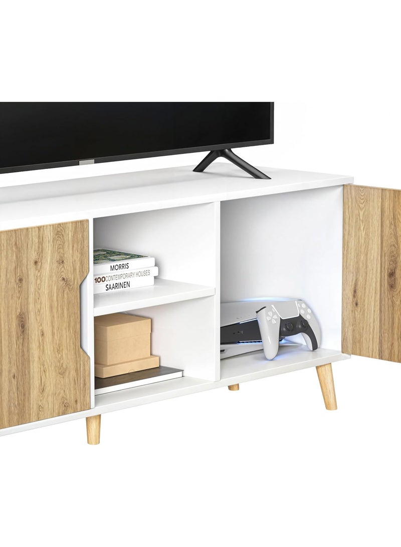 MORU Full TV Cabinet Living Room Table, TV Table, Entertainment Center for TV, Minimalist TV Stand for Home or Office, Multipurpose Furniture, TV Shelf, TV Cabinet - Image 5